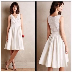 Anthropologie white fit and flare